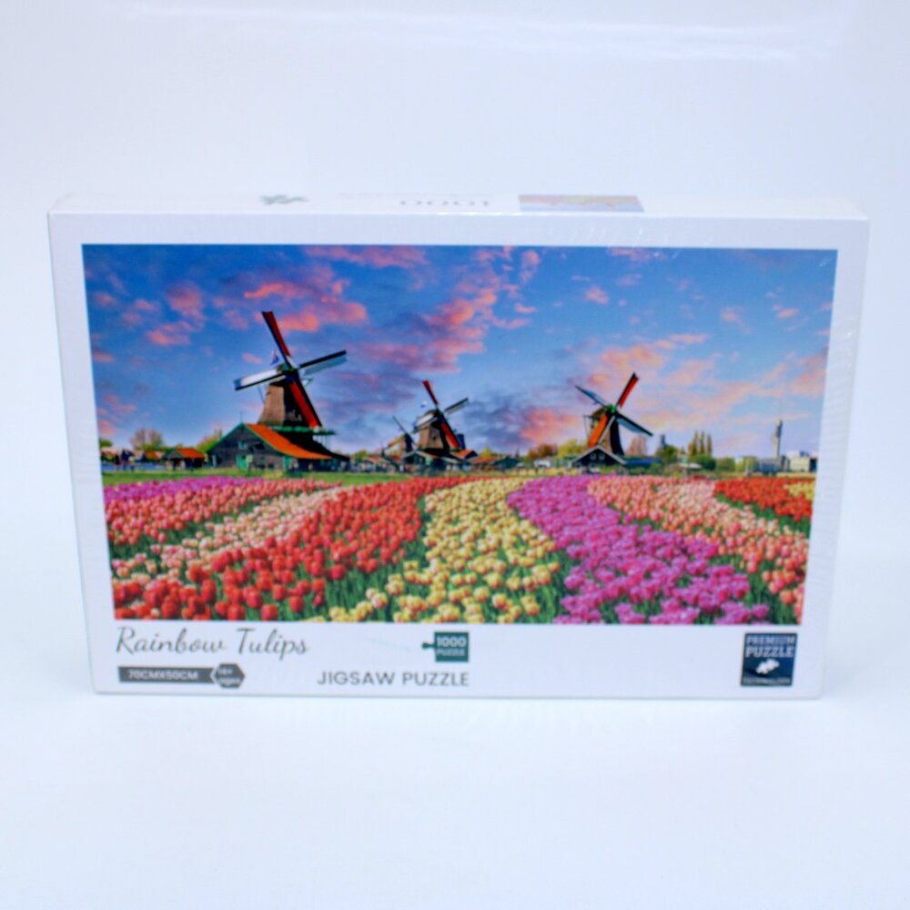 Windmills and Rainbow Tulips 1000 Piece Jigsaw Puzzle